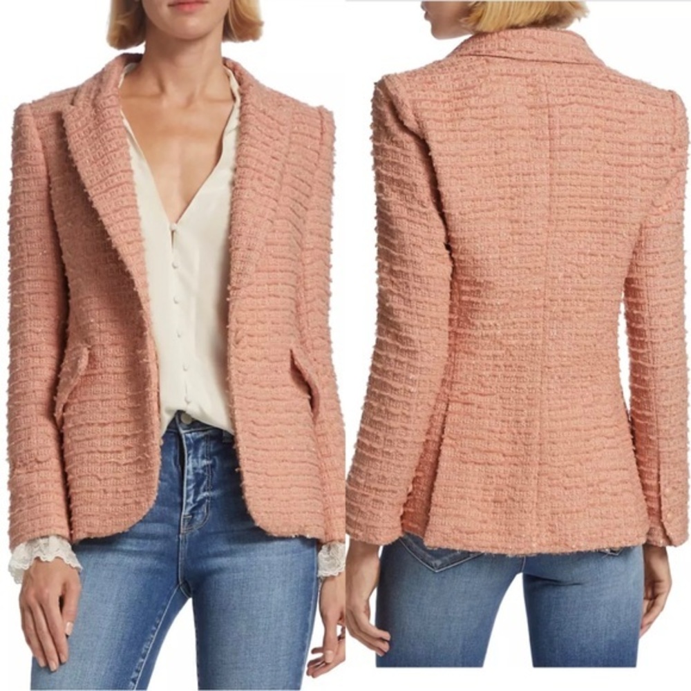 L'AGENCE Pink Textured Blazer